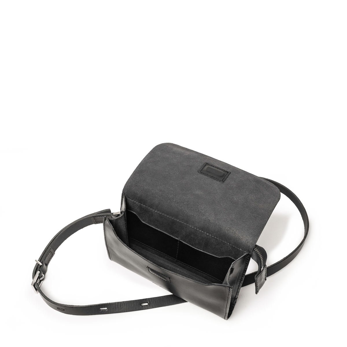 Jean Boundary Leather Crossbody Lock Bag in Black