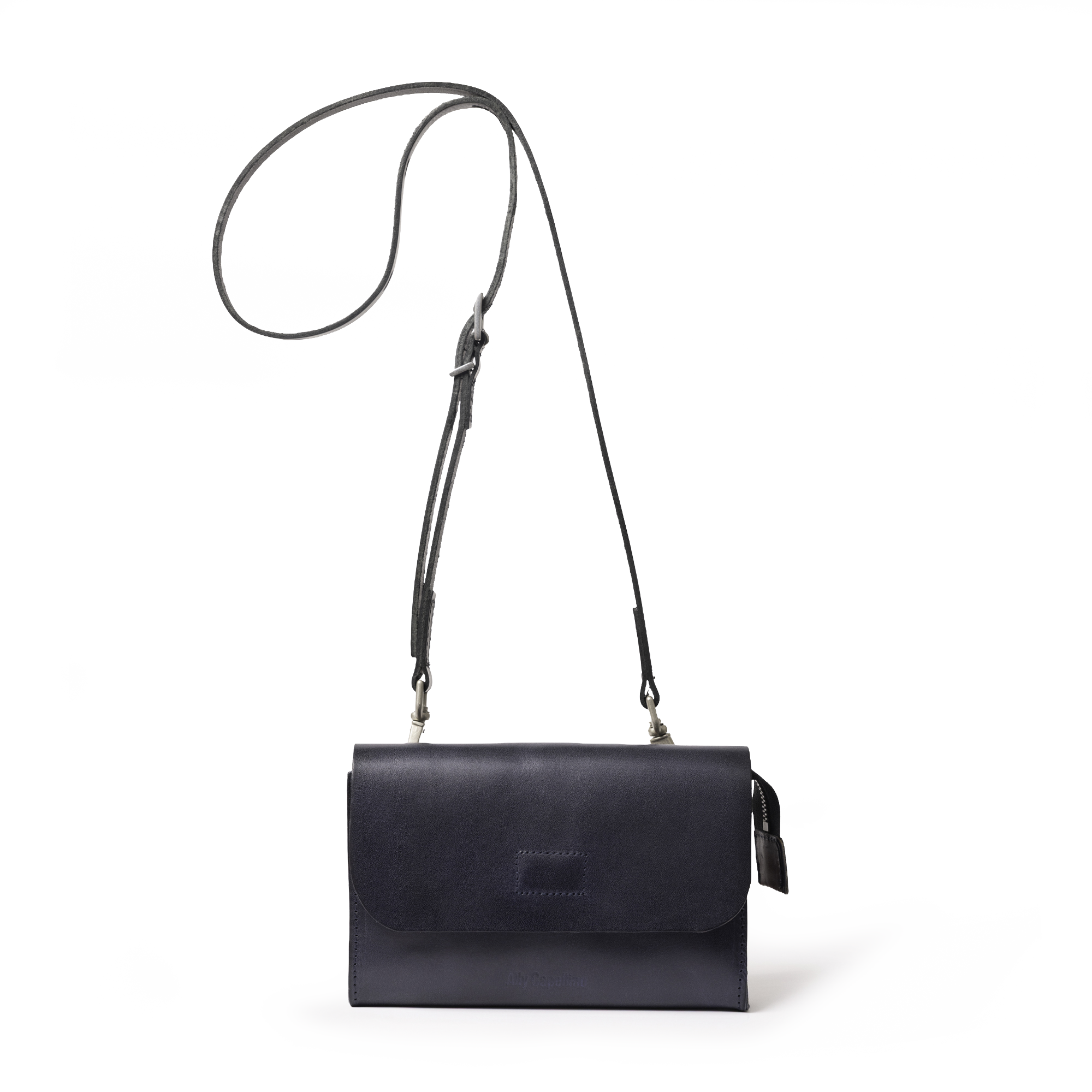 Jean Boundary Leather Crossbody Bag in Navy