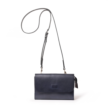 Jean Boundary Leather Crossbody Bag in Navy