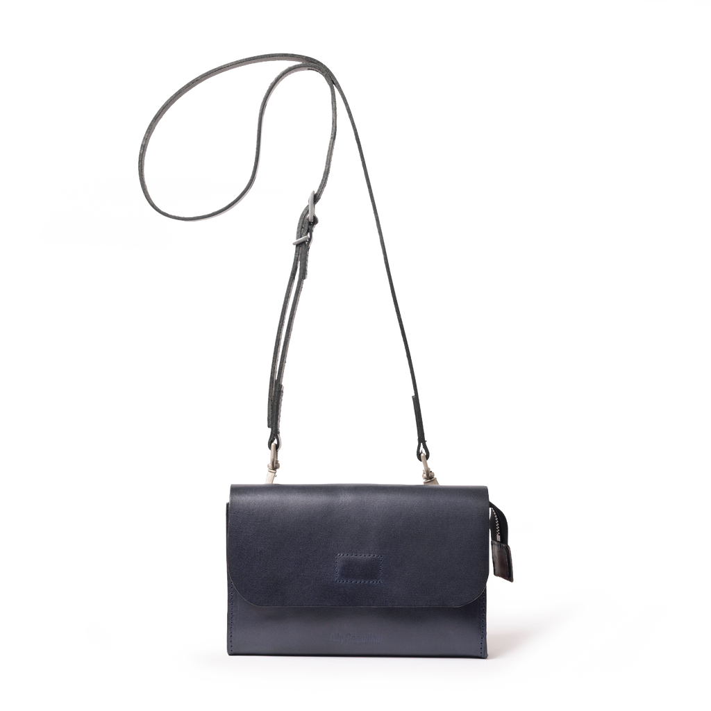 Jean Boundary Leather Crossbody Bag in Navy