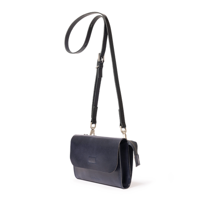 Jean Boundary Leather Crossbody Bag in Navy