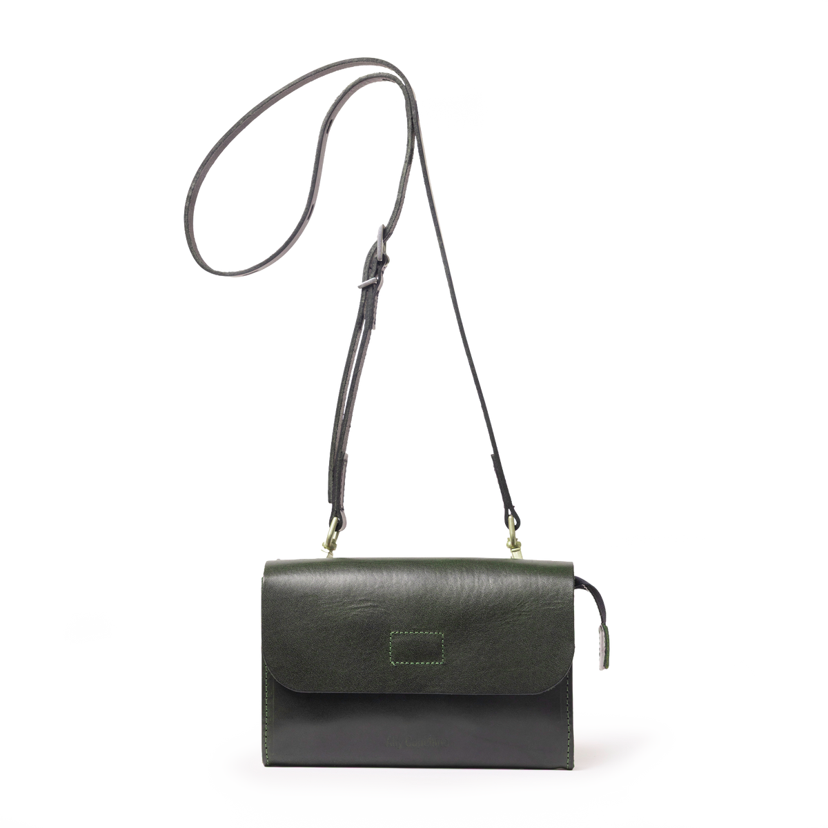 Jean Boundary Leather Crossbody Bag in Dark Green
