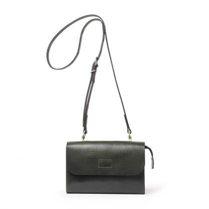 Jean Boundary Leather Crossbody Bag in Dark Green