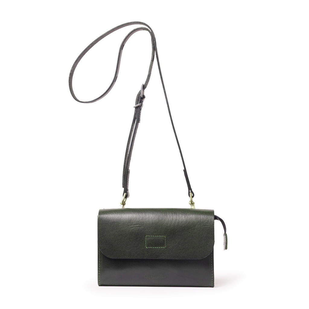 Jean Boundary Leather Crossbody Bag in Dark Green