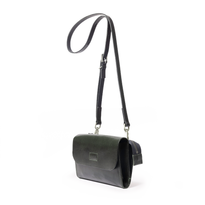 Jean Boundary Leather Crossbody Bag in Dark Green