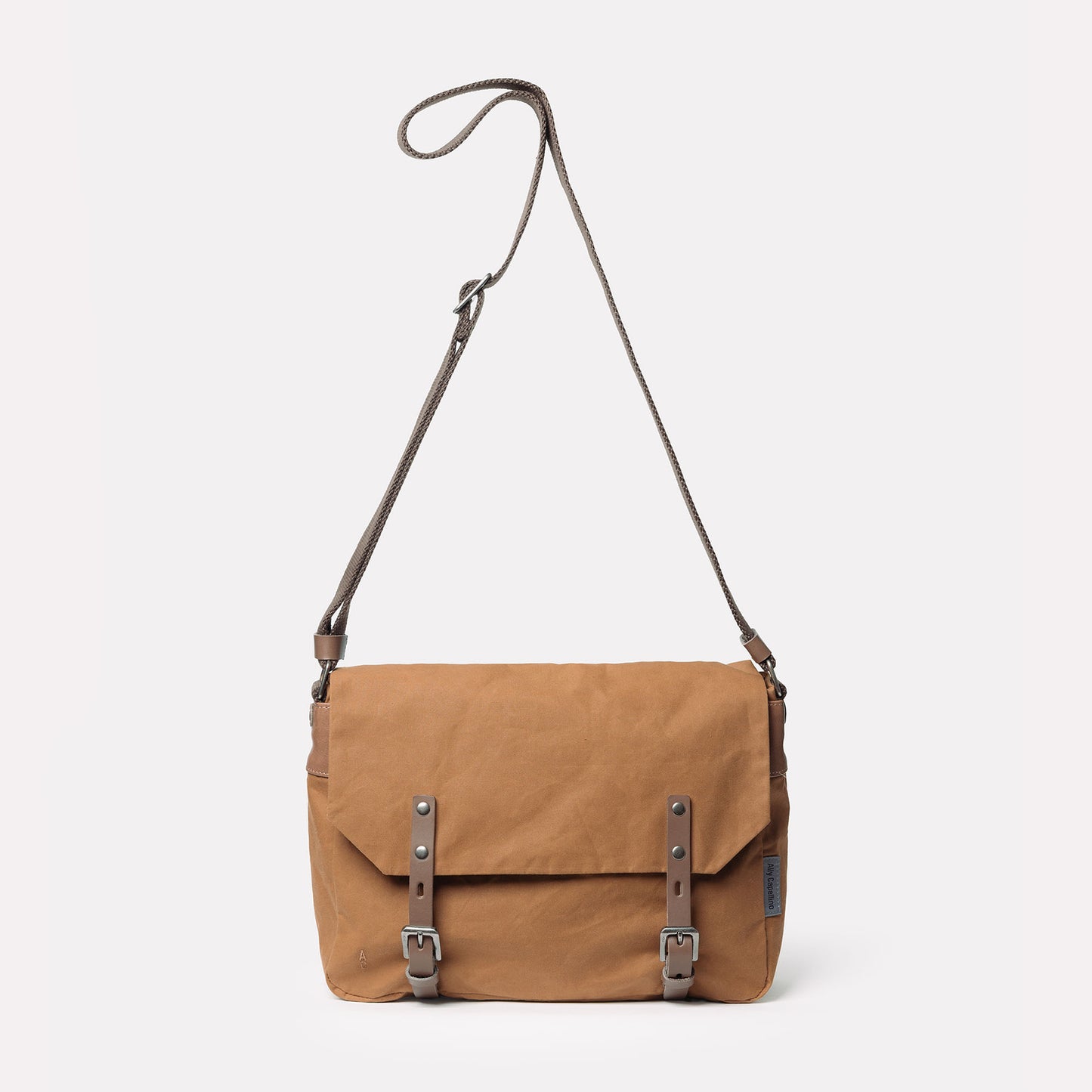 Jeremy Small Waxed Cotton Crossbody Satchel in Chert