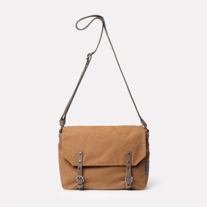 Jeremy Small Waxed Cotton Crossbody Satchel in Chert
