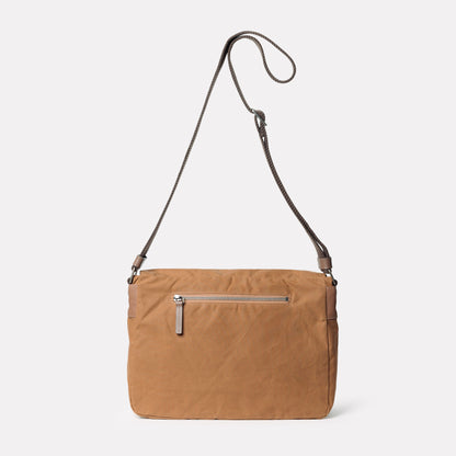 Jeremy Small Waxed Cotton Crossbody Satchel in Chert