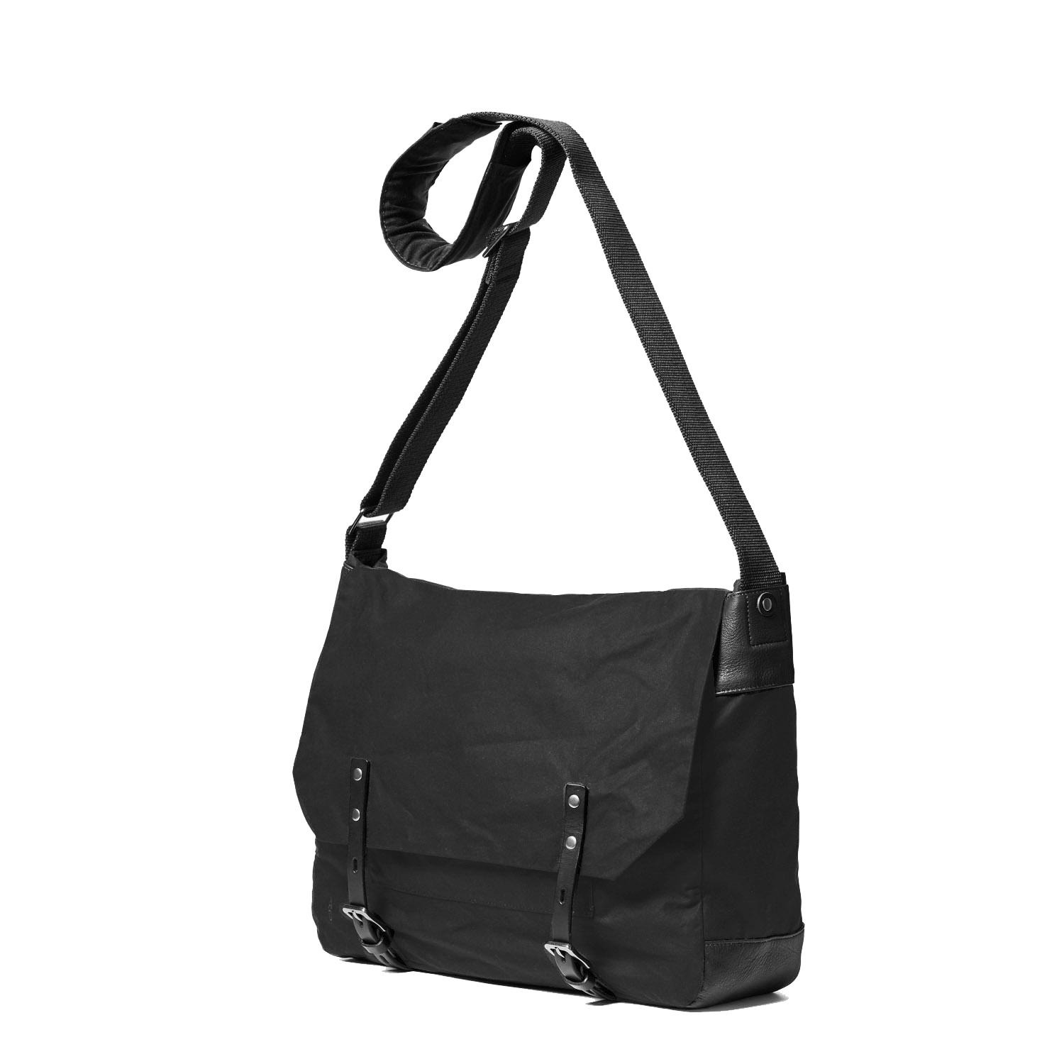 Black Laptop Bag Crossbody Bag Waxed Cotton Bag