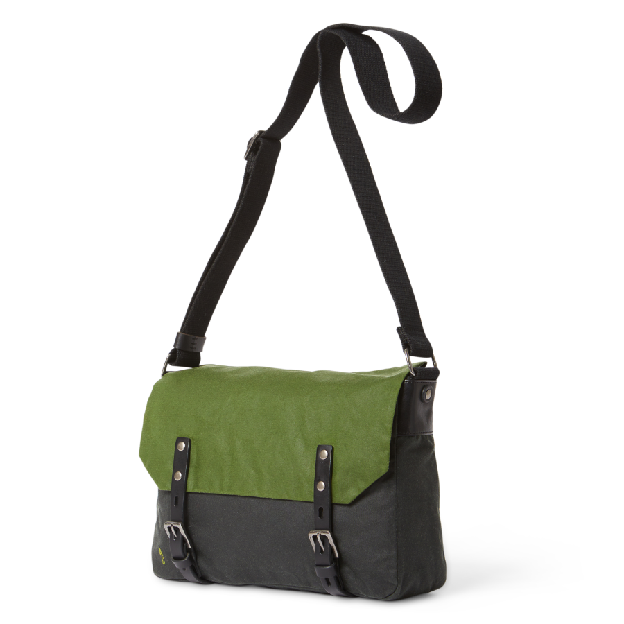 Jeremy Waxed Cotton Satchel in Hedge Green