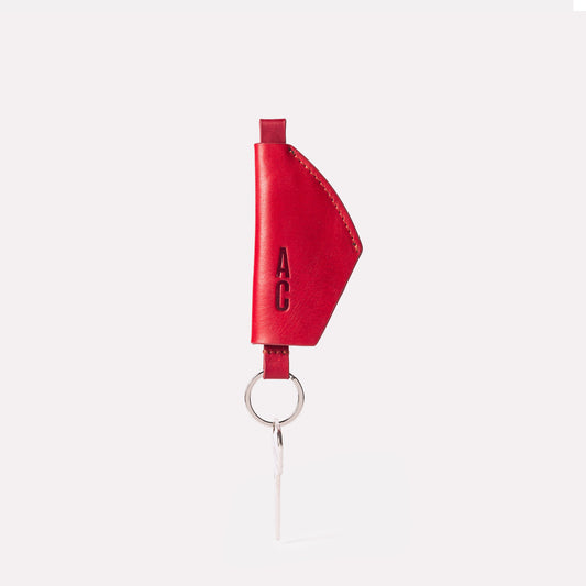 Kenneth Leather Key Holder in Berry