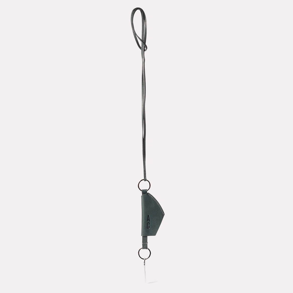 Kevin Leather Key Lanyard in Ivy