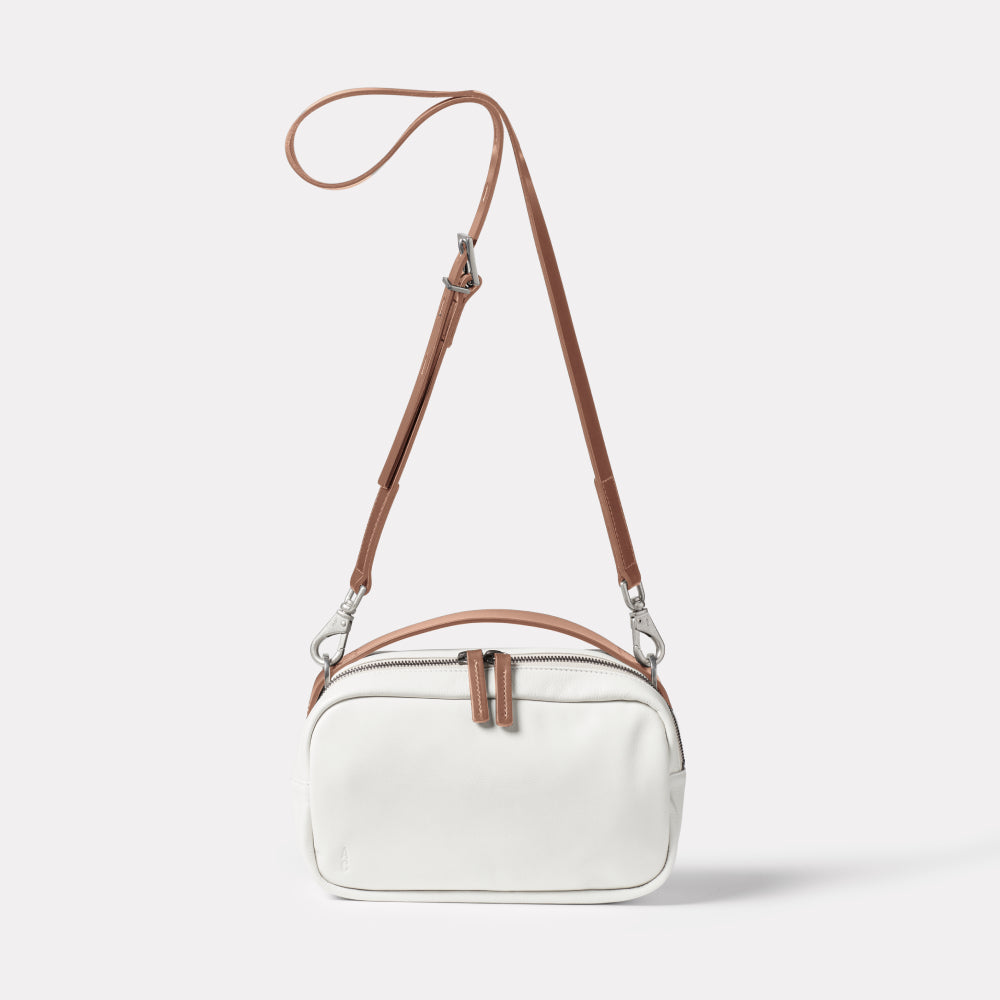 Leila Medium Leather Crossbody Bag in Bianca – Ally Capellino