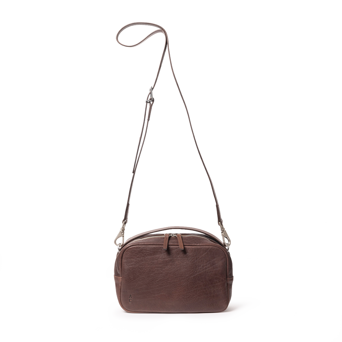 Leila Medium Calvert Leather Crossbody Bag in Bog