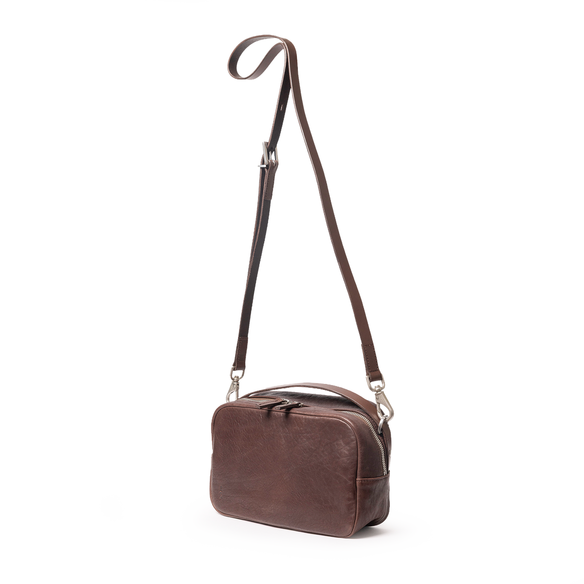 Leila Medium Calvert Leather Crossbody Bag in Bog