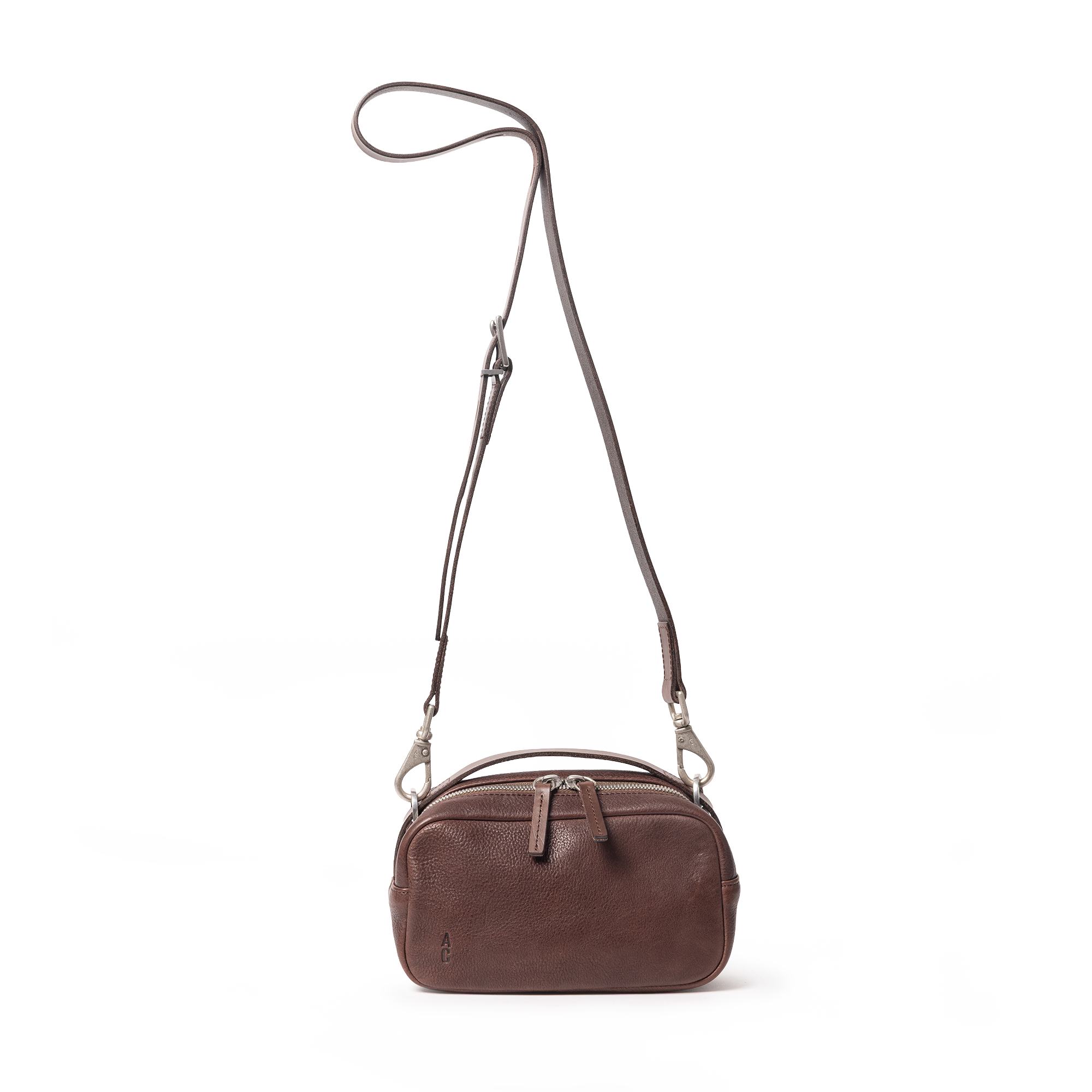 Leila Small Calvert Leather Crossbody Bag in Bog