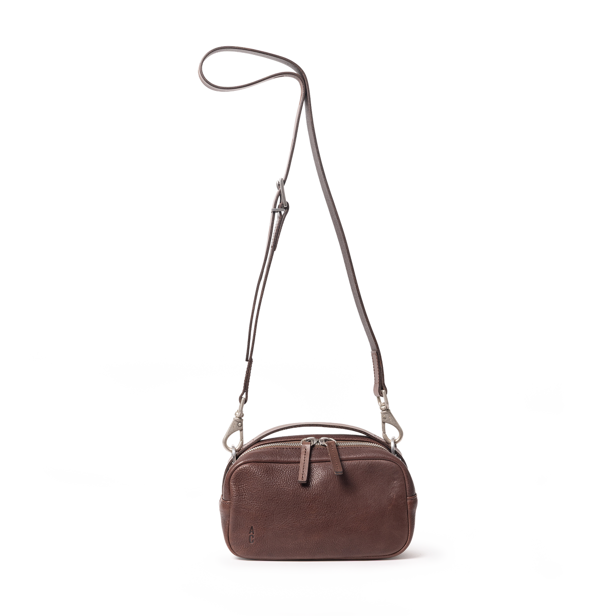 Leila Small Calvert Leather Crossbody Bag in Bog