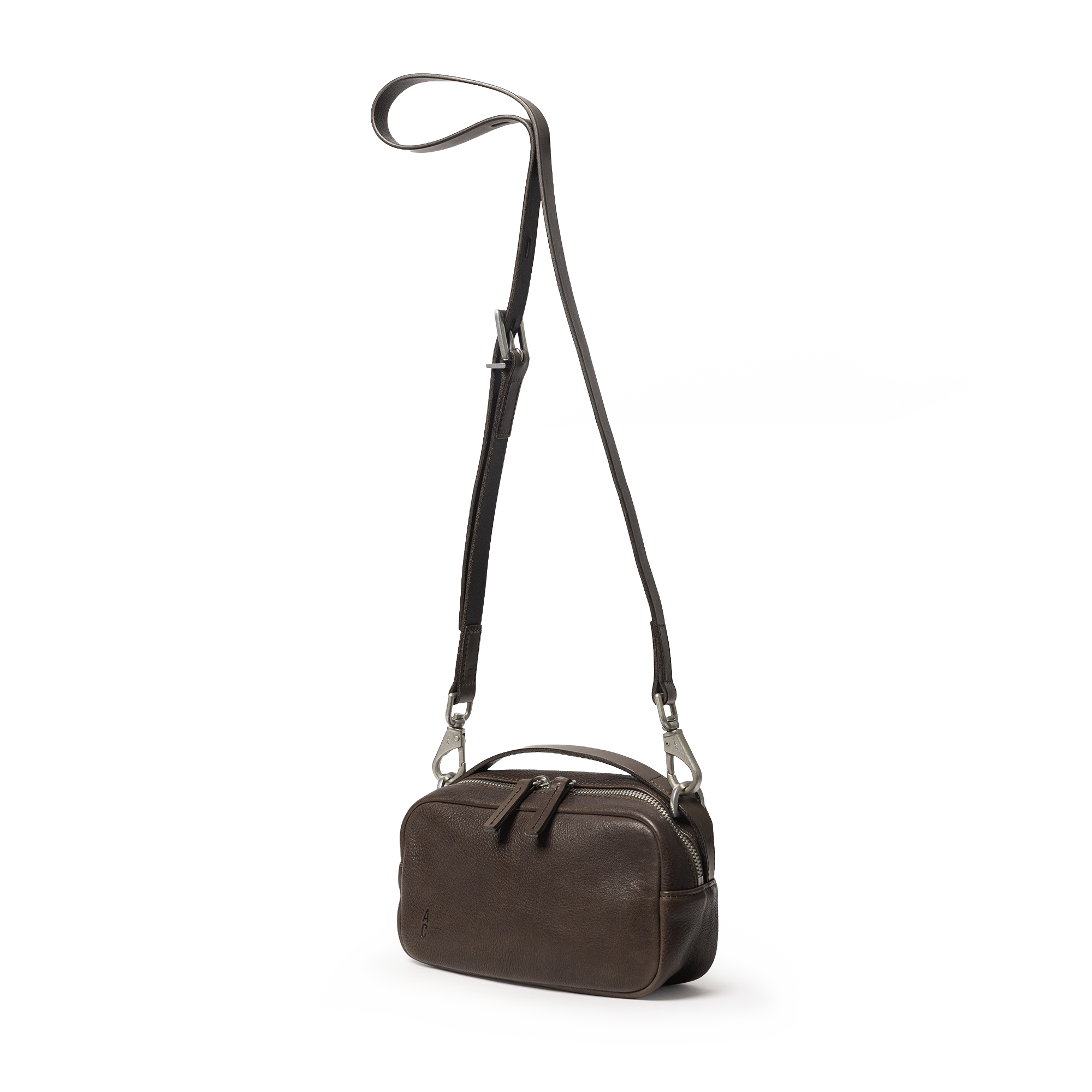 Leila Small Calvert Leather Crossbody Bag in Bog
