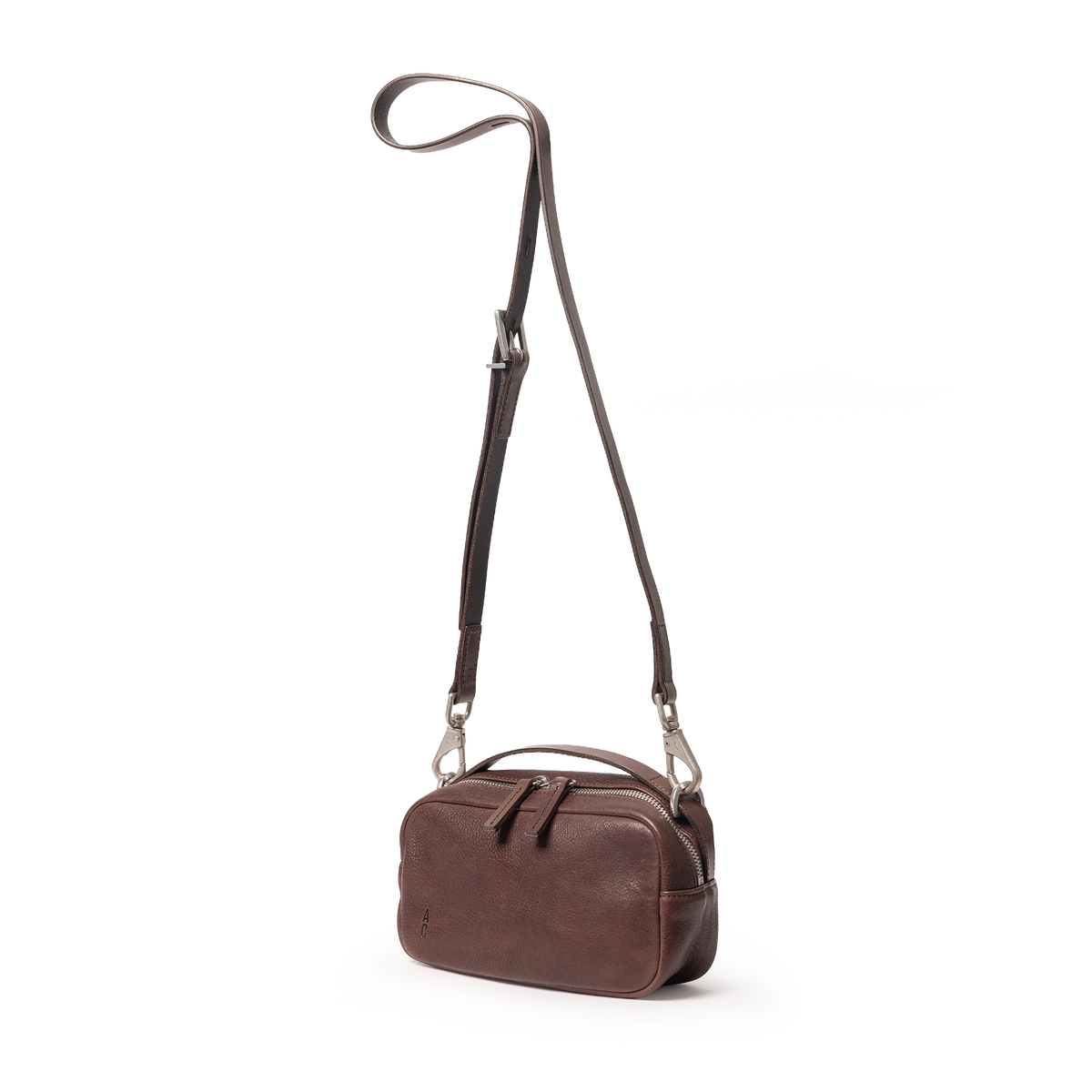 Leila Small Calvert Leather Crossbody Bag in Bog
