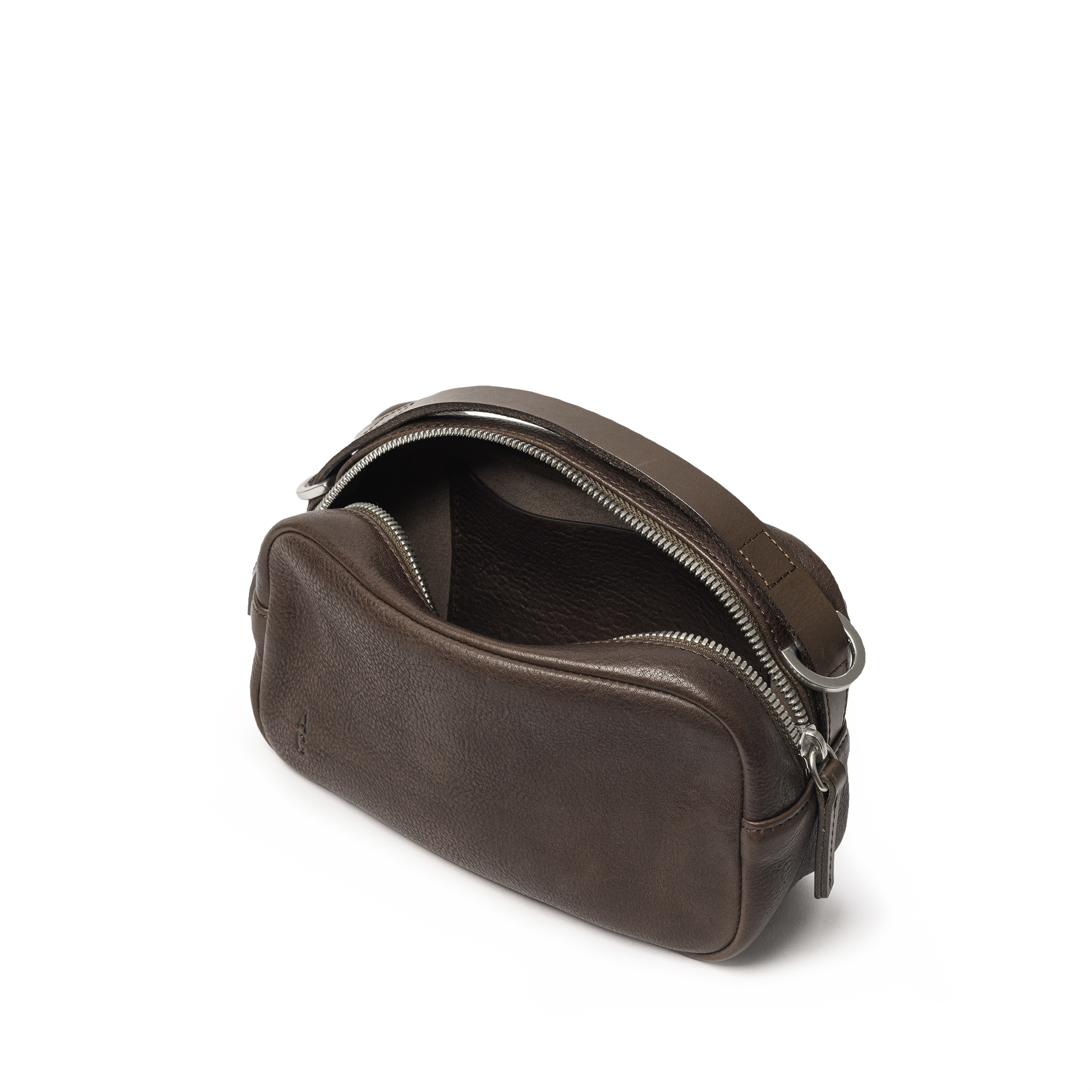 Leila Small Calvert Leather Crossbody Bag in Bog