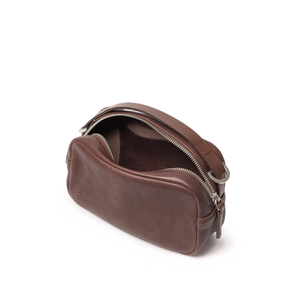Leila Small Calvert Leather Crossbody Bag in Bog