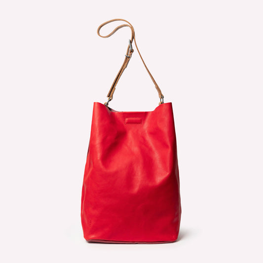 Lloyd Large Ebor Leather Bucket Bag in Red/Grape