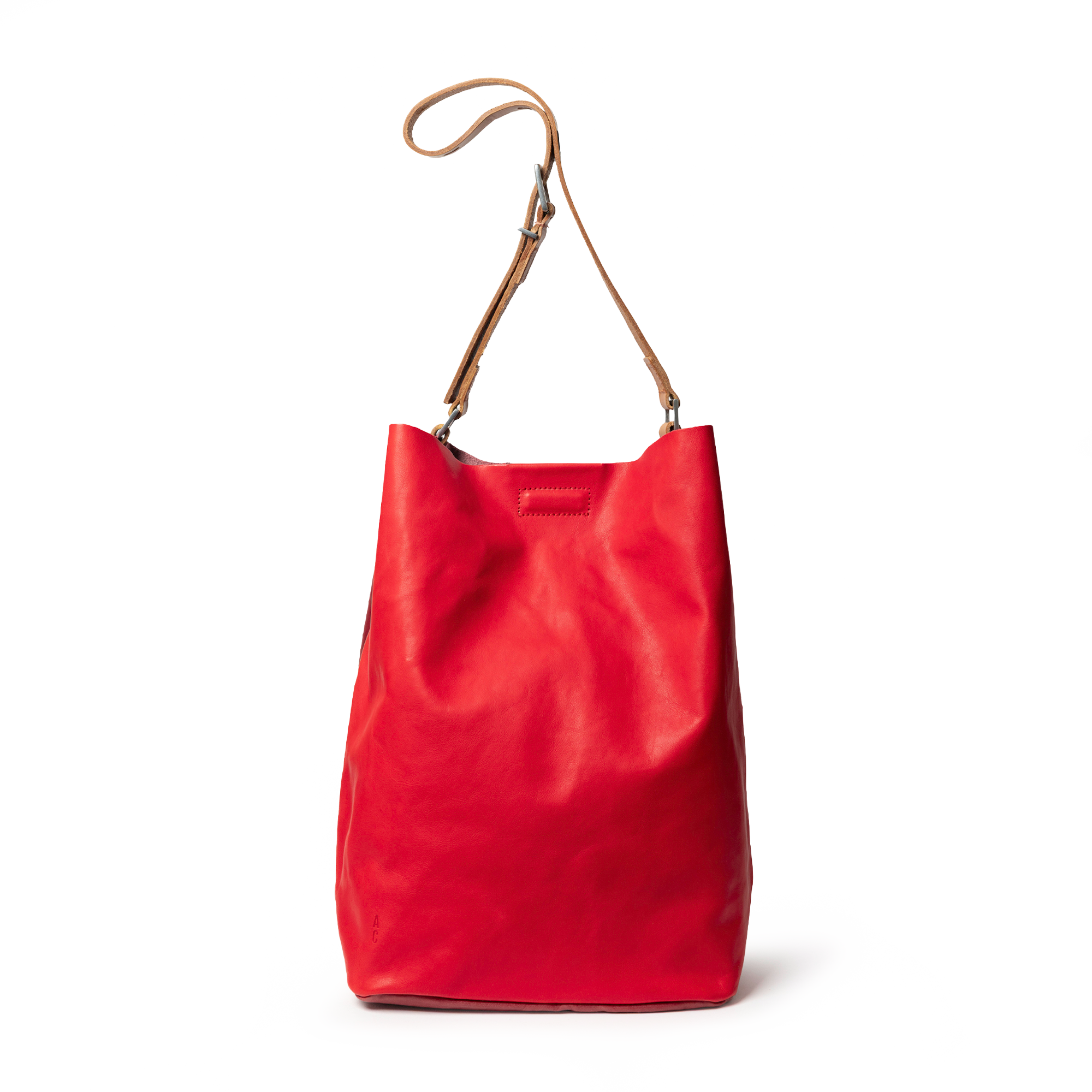 Lloyd Large Ebor Leather Bucket Bag in Red/Grape