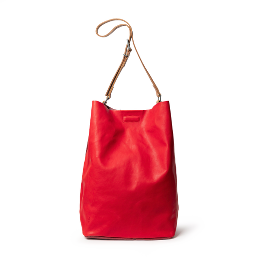 Lloyd Large Ebor Leather Bucket Bag in Red/Grape