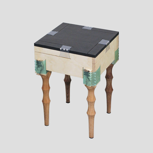 Box Stool – Coves Edition | wood offcuts & plastic bottles