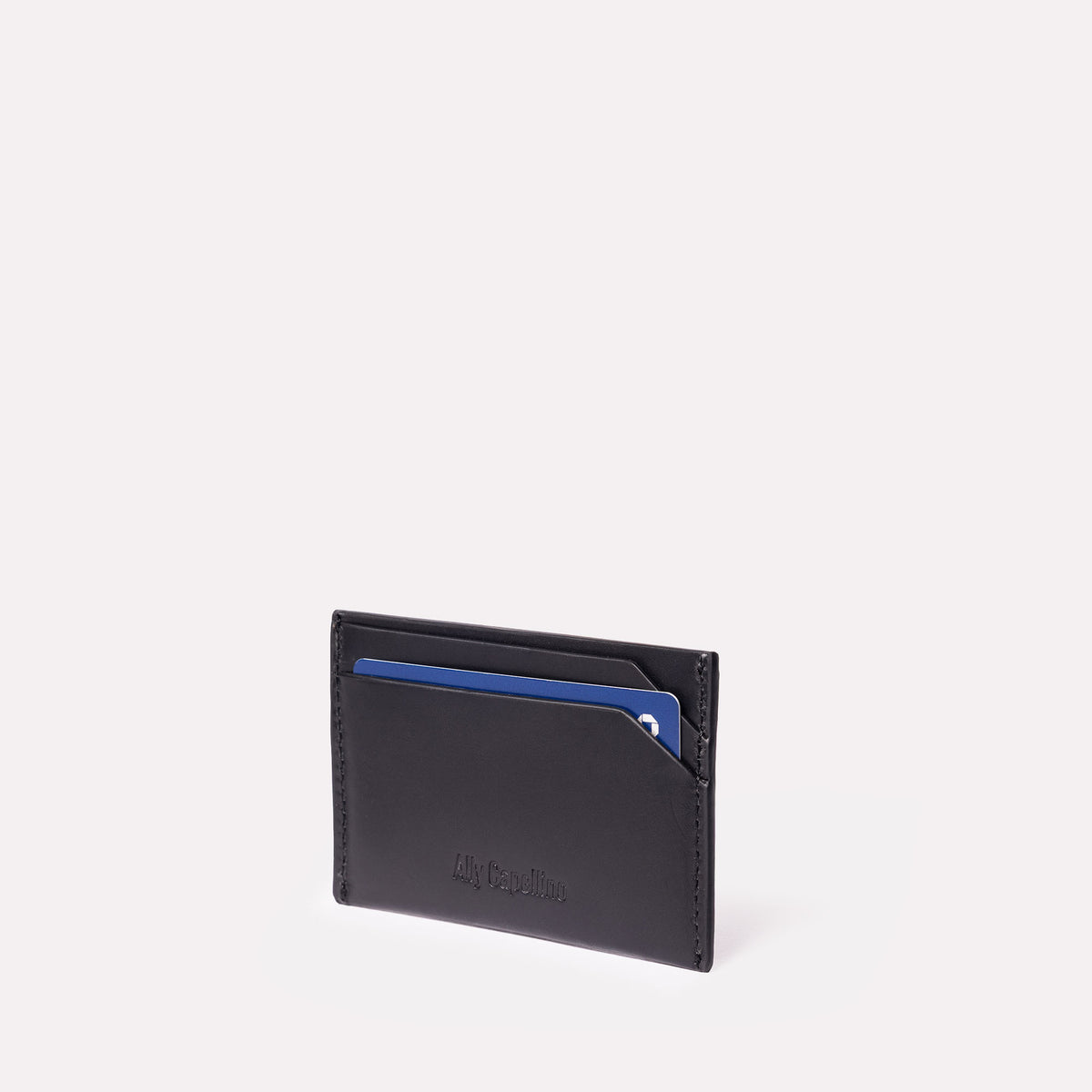 Pete Leather Card Holder in Black