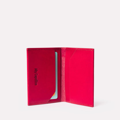 Petra Leather Bifold Cardholder in Berry