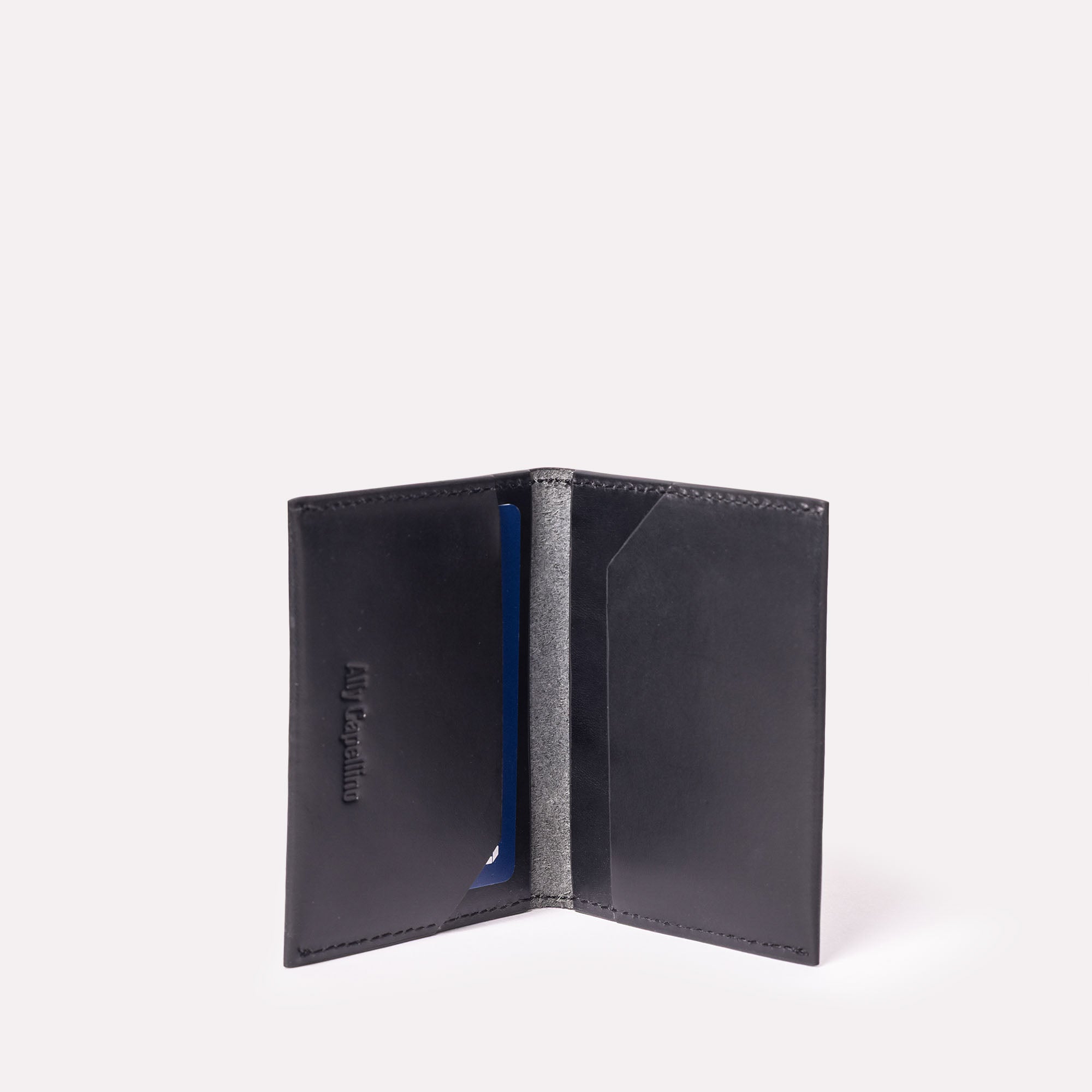 Petra Leather Bifold Cardholder in Black