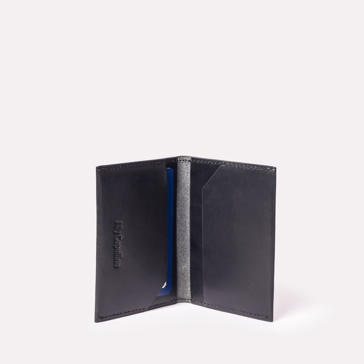 Petra Leather Bifold Cardholder in Black