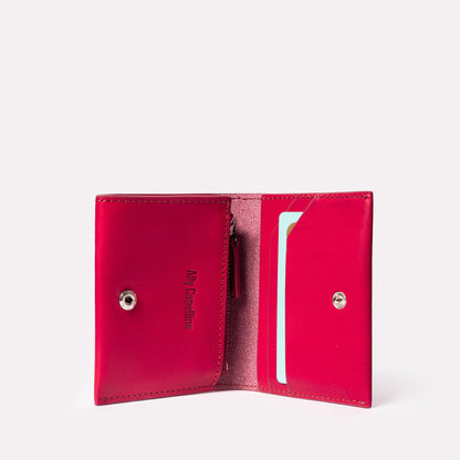 Riley Leather Coin Card Purse in Berry