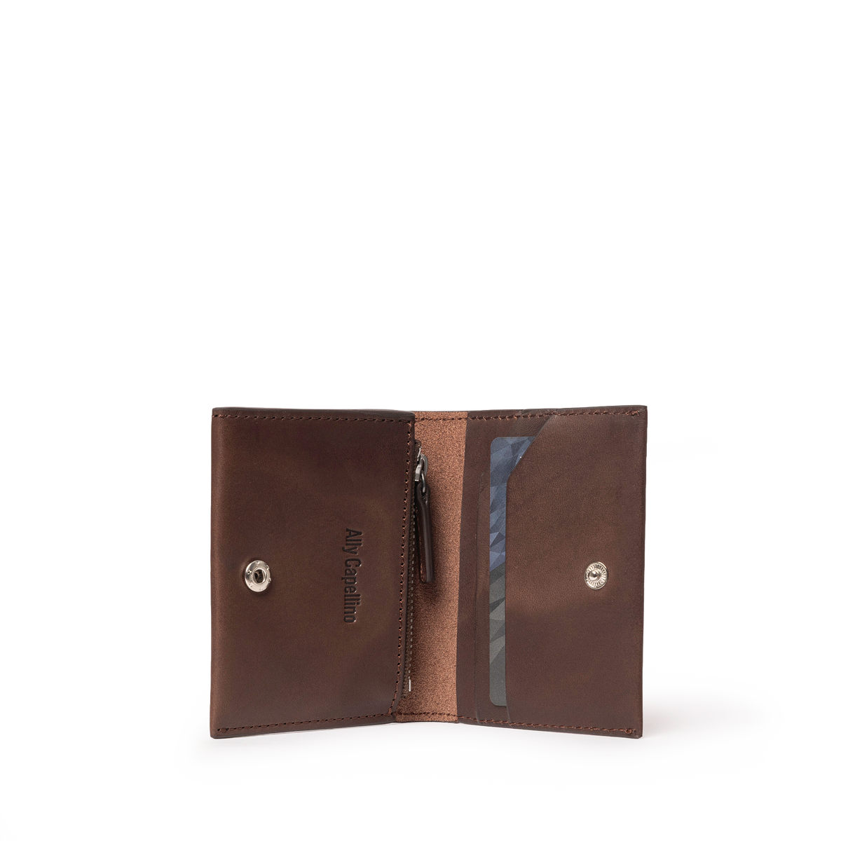 Riley Leather Coin Card Purse in Bog