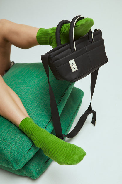 Hester Hemp Top Handle Crossbody Bag in Black