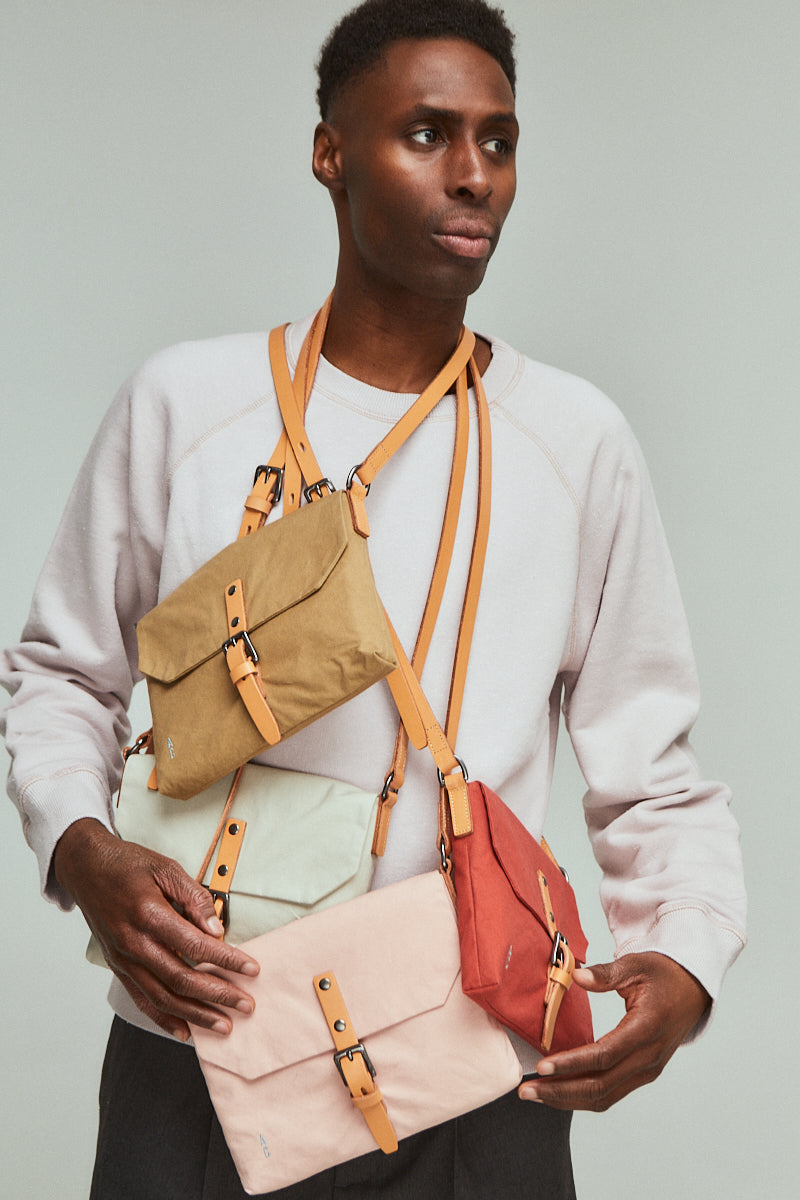 Friday WUW Waxed Cotton Crossbody Bag in Pink