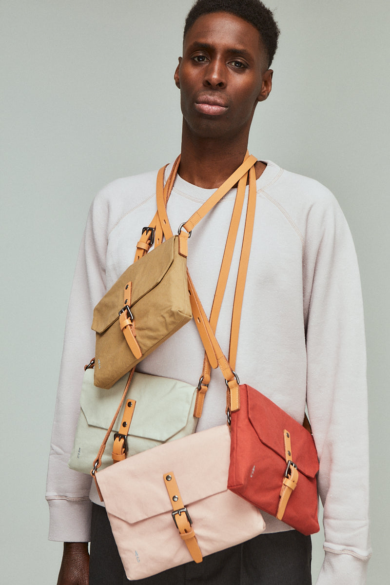 Friday WUW Waxed Cotton Crossbody Bag in Brick