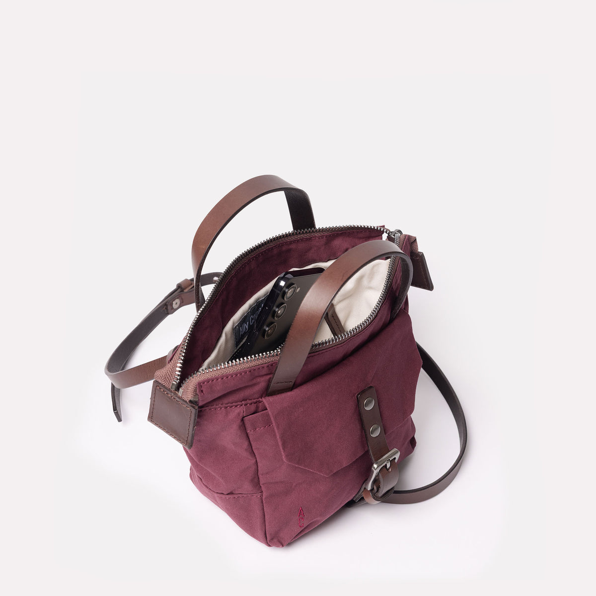 Squat 2.0 Waxed Cotton Mini Crossbody Bag in Grape