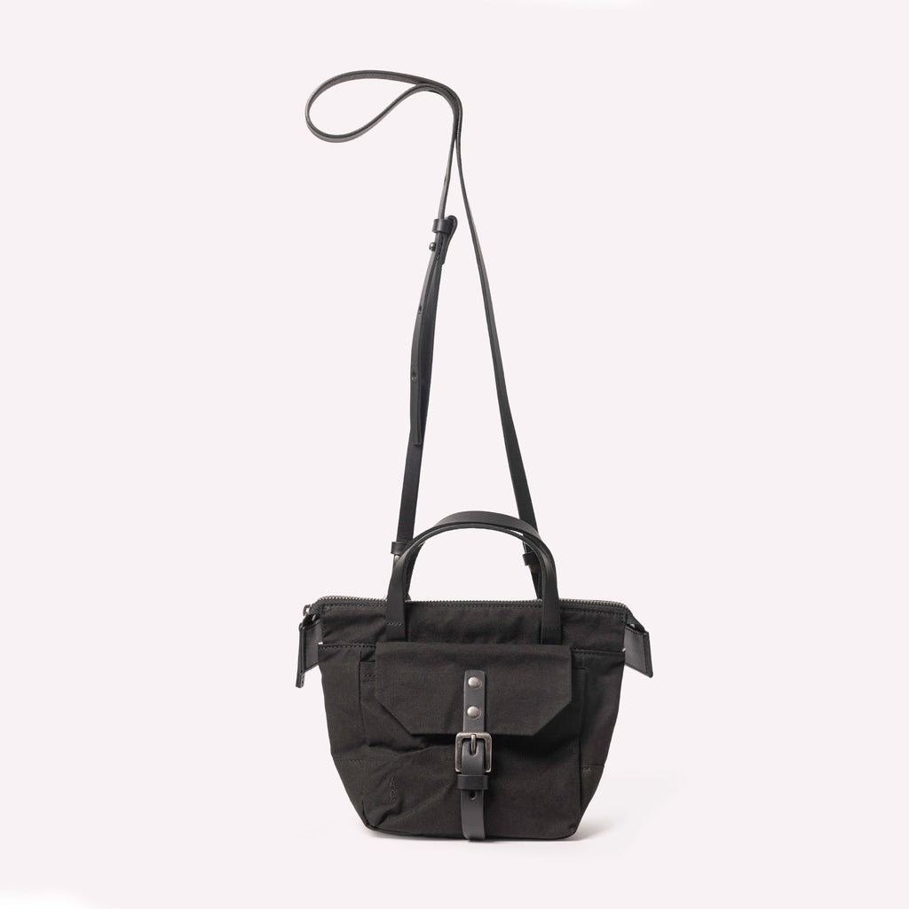 Squat 2.0 Waxed Cotton Mini Crossbody Bag in Black