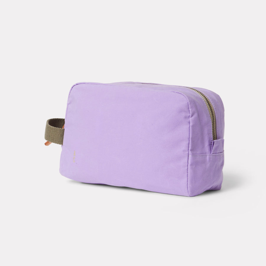 Simon Waste You Want Waxed Cotton Washbag in Lilac