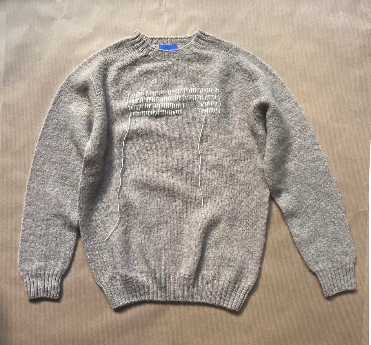 Oversized sweater with hand embroidery oatmilk track