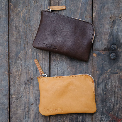 Bibi British Pasture Leather Purse in Bog