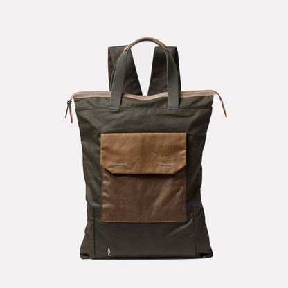 Harry WUW Waxed Cotton Backpack in Brown