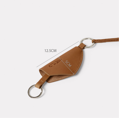 Kevin WUW Leather Key Lanyard in Tan