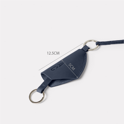 Kevin Leather Key Lanyard in Teal