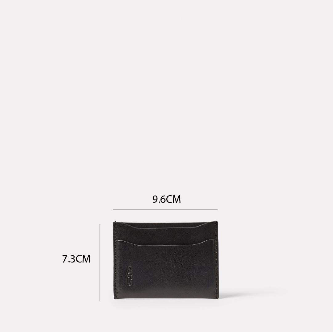 Pete Leather Card Holder in Black