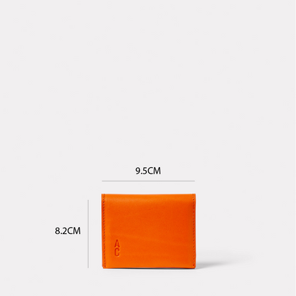 Riley Leather Coin Card Purse in Flame