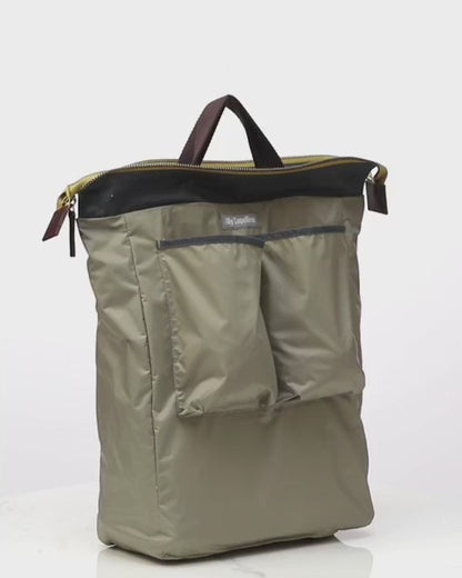 Fin Waxed Cotton Backpack in Steel