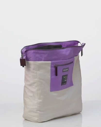 Purple Waxed Cotton Backpack Rucksack from British Backpack Brands Ally Capellino